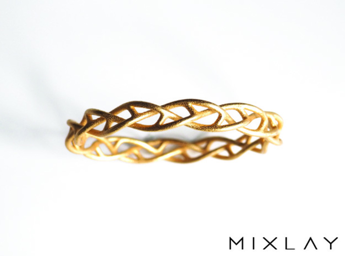 Braidlet Slim 3d printed Polished Gold Steel