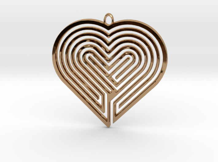 Heart Maze-Shaped Pendant 5 3d printed