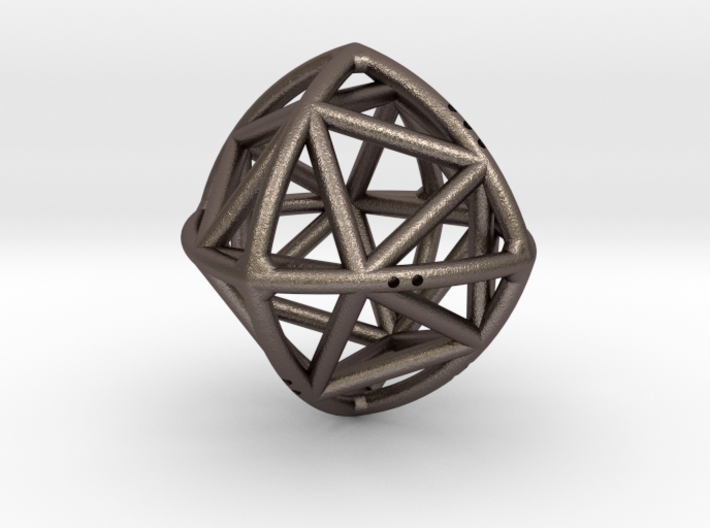 Convex Octahedron with included Icosahedron 3d printed