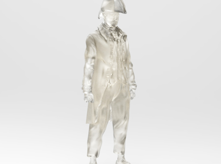 Miniature Navy Captain 3d printed Render- Frosted Detail, front view