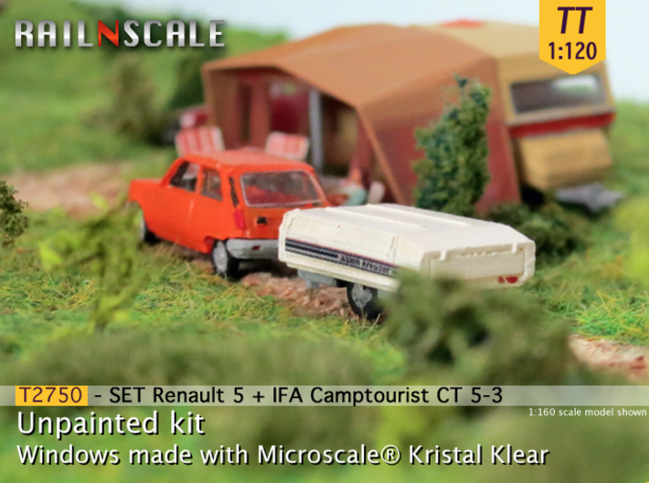SET Renault 5 + Camptourist (TT 1:120) 3d printed 