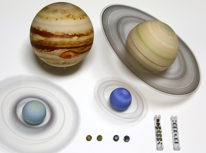 True scale model Solar-System. Moons & all planets (CCWSF8QXL) by