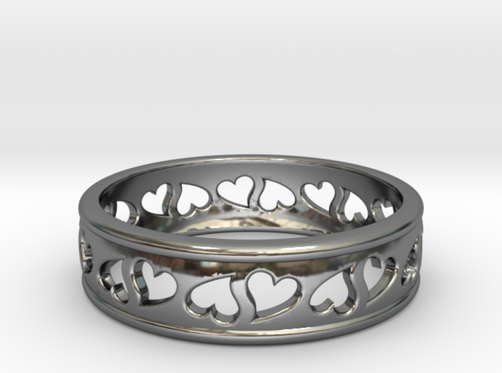 Size 6 Hearts Ring B 3d printed