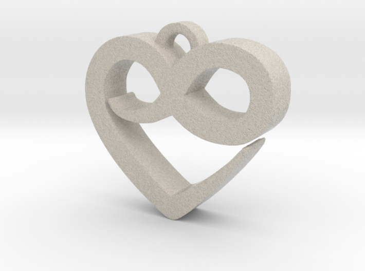 Infini Heart Necklace 3d printed