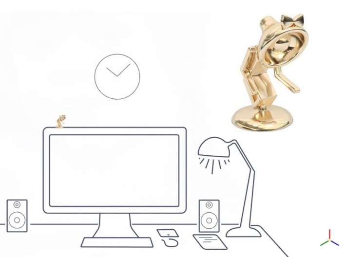 Lele says, &quot;Pls shake hand with me&quot; - Desk Toys 3d printed 14K Gold Plated