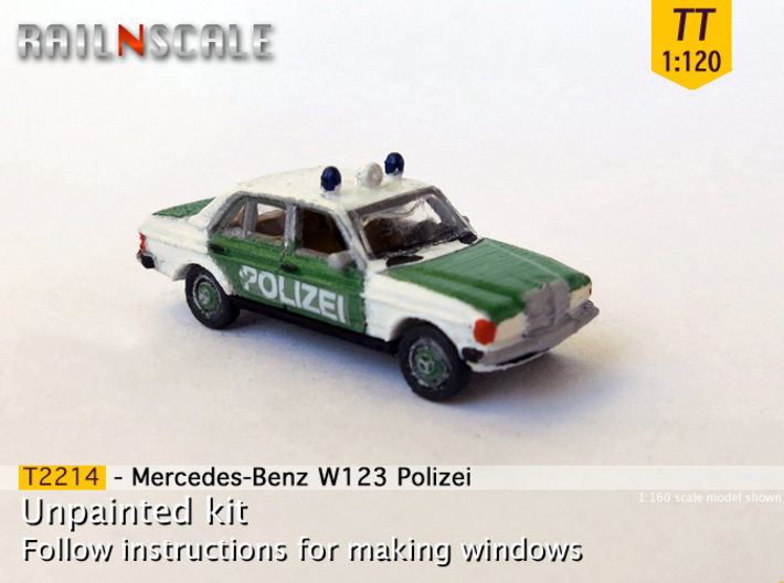 Mercedes-Benz W123 Polizei (TT 1:120) 3d printed