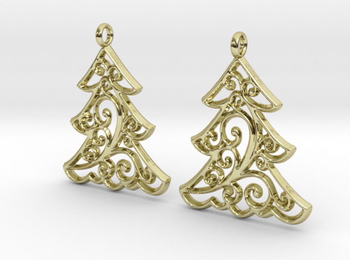 Christmas Tree Earrings 3d printed