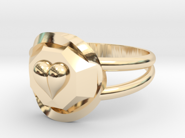 Size 7 Diamond Heart Ring F 3d printed