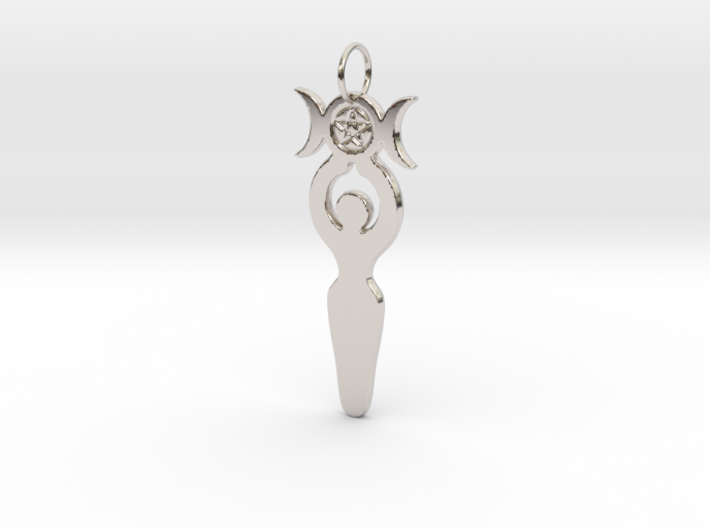 Triple Moon Goddess Pentacle Pendant 3d printed