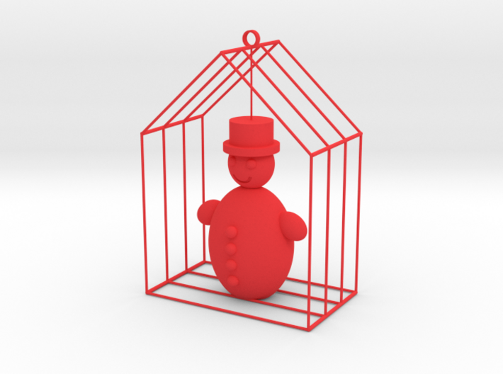Christmas home with snowman 3d printed