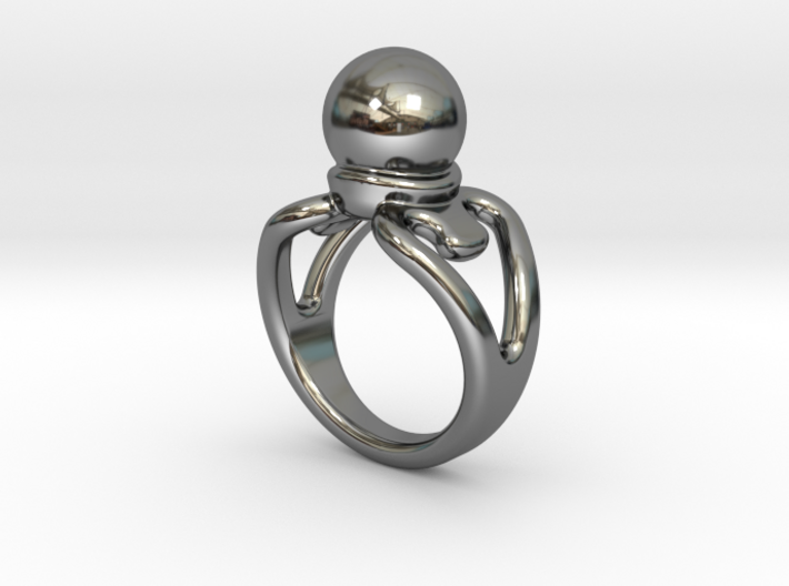 Black Pearl Ring 18 - Italian Size 18 3d printed