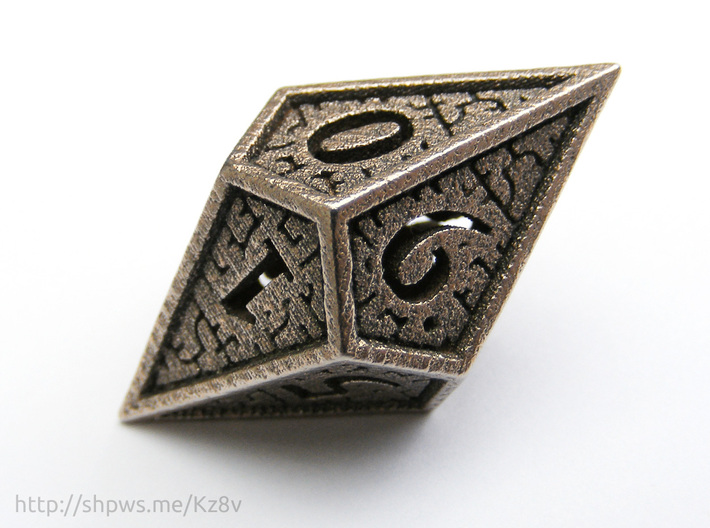 Hedron D10 (v2 closed) Spindown - Hollow 3d printed The numbers are ordered in a spindown pattern