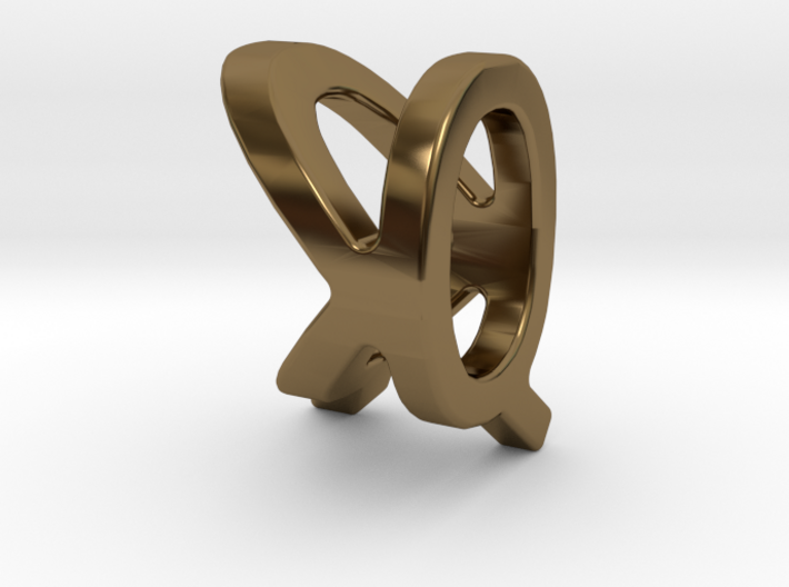 Two way letter pendant - KQ QK 3d printed