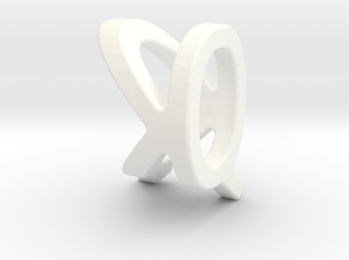 Two way letter pendant - KQ QK 3d printed