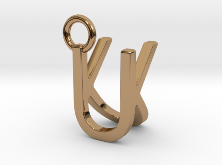 Two way letter pendant - KU UK 3d printed