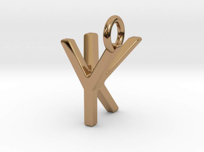 Two way letter pendant - KY YK 3d printed