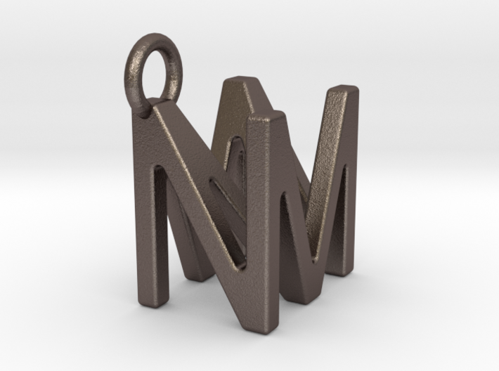 Two way letter pendant - MN NM 3d printed