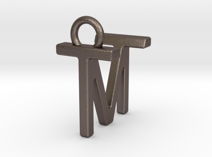 Two way letter pendant - MT TM 3d printed