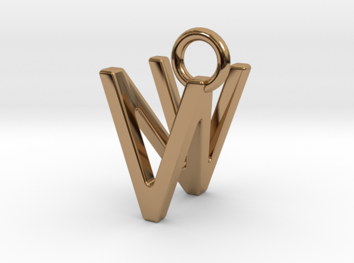 Two way letter pendant - NV VN 3d printed