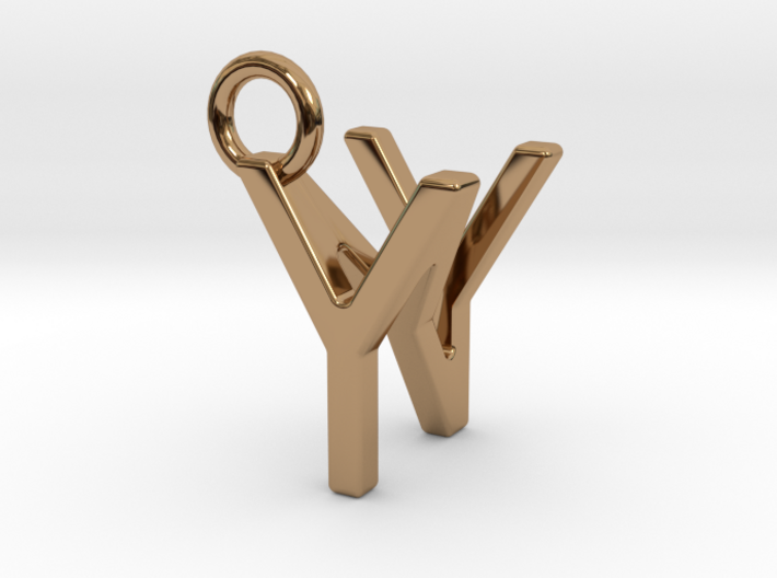 Two way letter pendant - NY YN 3d printed