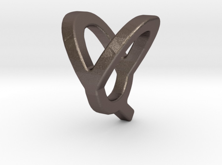 Two way letter pendant - QY YQ 3d printed