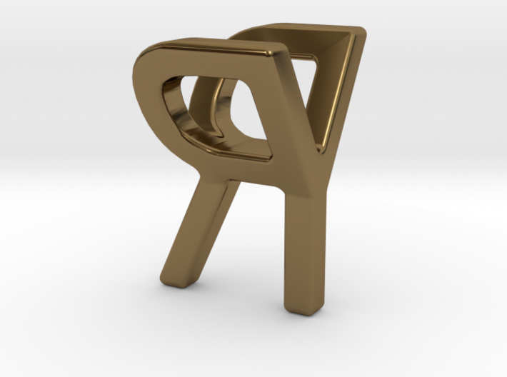 Two way letter pendant - RY YR 3d printed