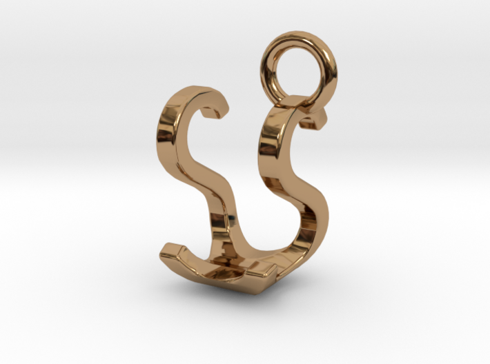Two way letter pendant - SU US 3d printed