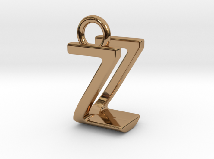 Two way letter pendant - UZ ZU 3d printed