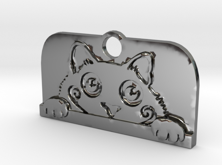 Voyeur Cat Pendant - Small 3d printed