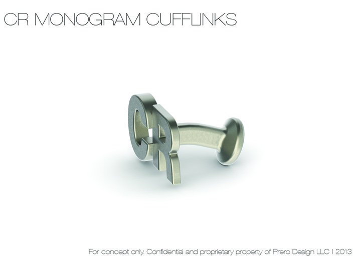 Monogram Cufflinks CR 3d printed 