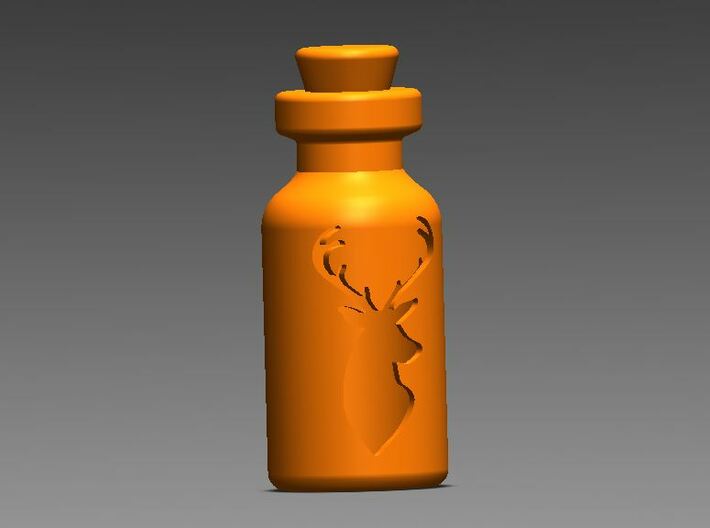 Small Bottle (deer Head) 3d printed 