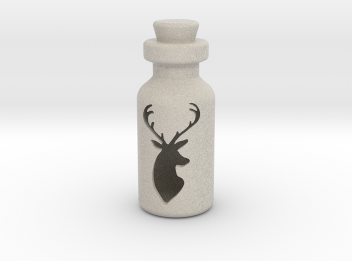 Small Bottle (deer Head) 3d printed
