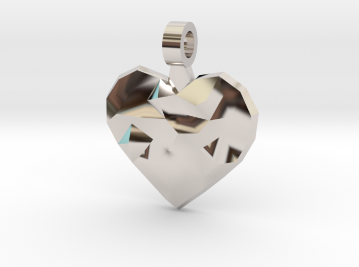 Heart of Polys pendant 3d printed
