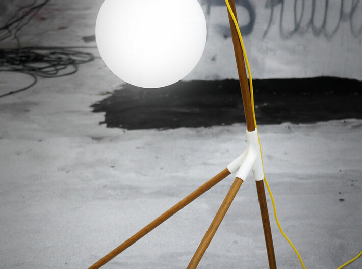 BROOM STICK FLOOR LAMP 3d printed there will be light - on my rooftop