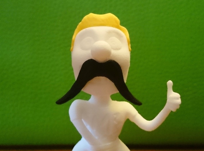 Movember Mike Hair 3d printed 