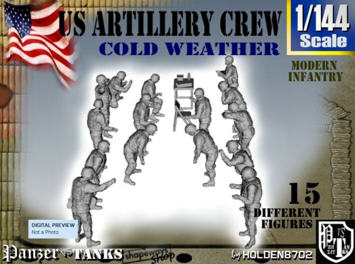 1-144 US Artillery Crew Cold Weather 3d printed