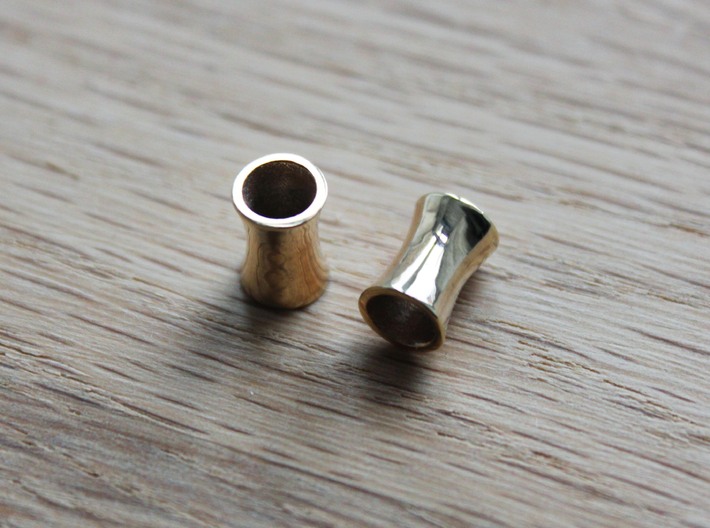 5 mm tunnels 3d printed 18k Gold Plated 5 mm tunnels