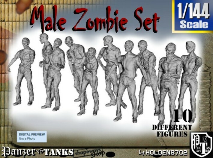 1-144 Male Zombie Set 3d printed