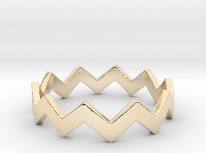 Zig Zag Wave Stackable Ring Size 7 3d printed