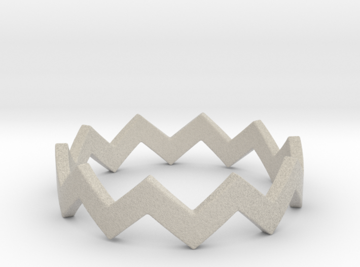Zig Zag Wave Stackable Ring Size 7 3d printed