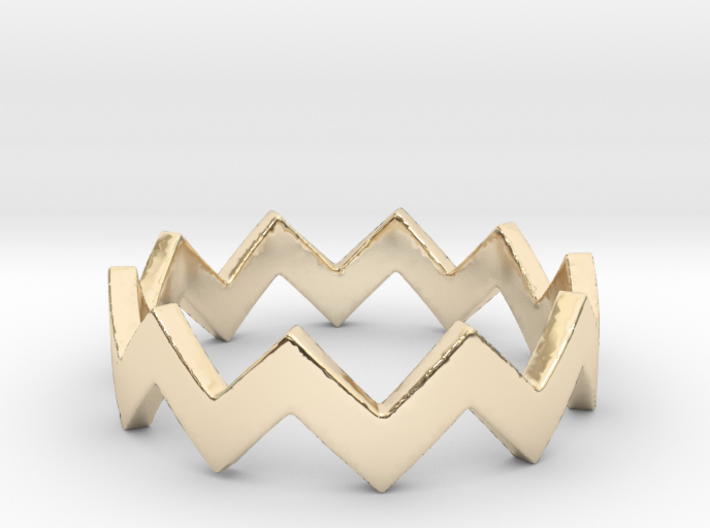 Zig Zag Wave Stackable Ring Size 4 3d printed