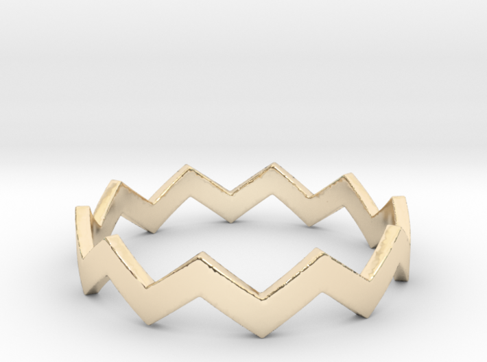 Zig Zag Wave Stackable Ring Size 11 3d printed