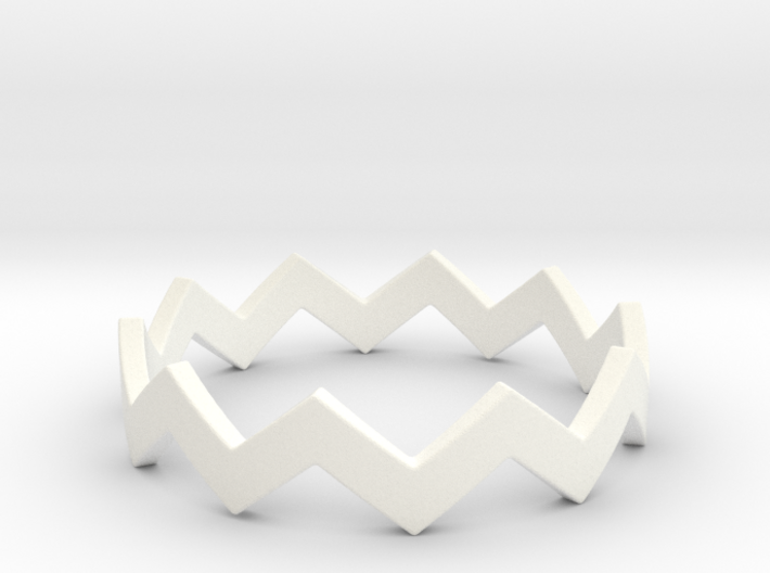 Zig Zag Wave Stackable Ring Size 9 3d printed
