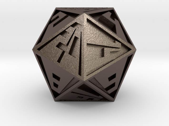 Vanishing Point d20, Solid 3d printed