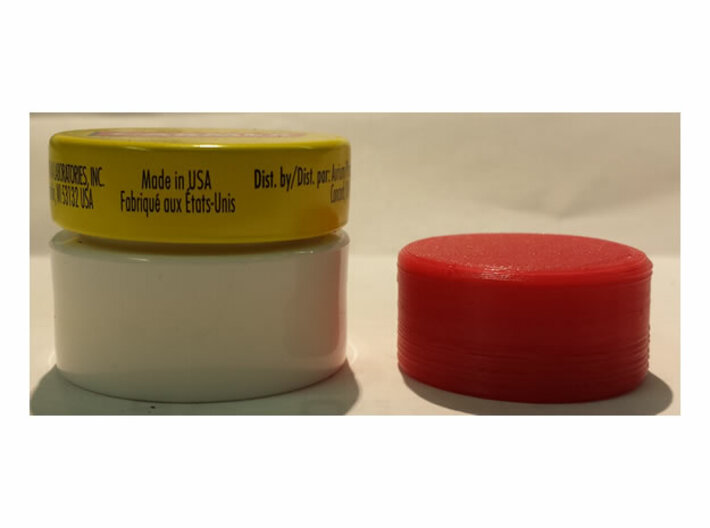 Smallest Lip Balm Container 3d printed Size comparison with a standard container