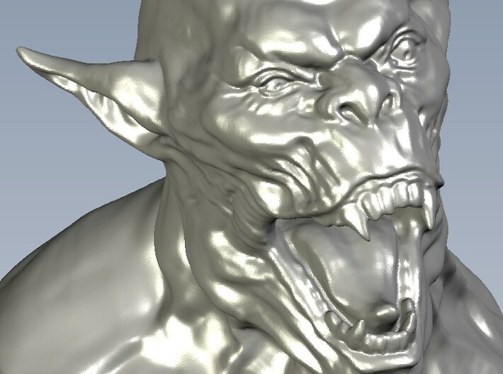 1/9 scale Orc daemonic creature bust A 3d printed 