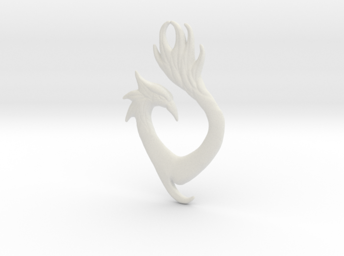 Phoenix Heart Pendant 3d printed