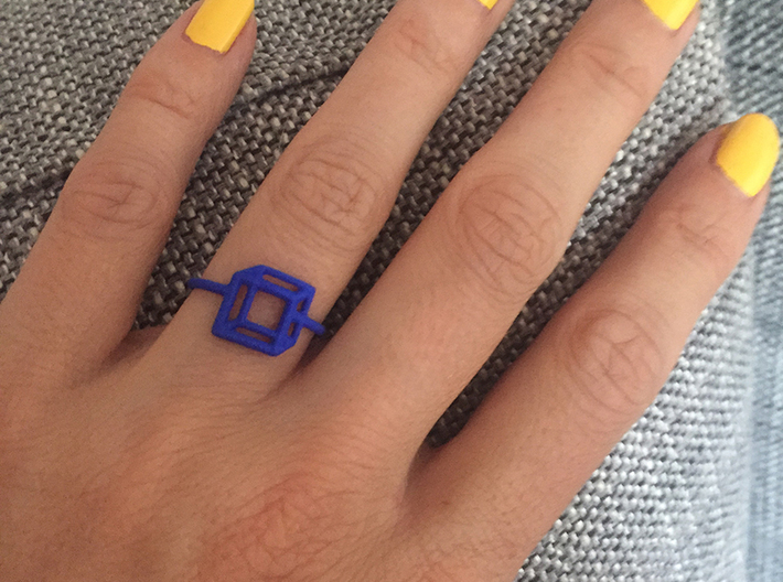 Adjustable 3D Flat Square Ring Size 6 3d printed