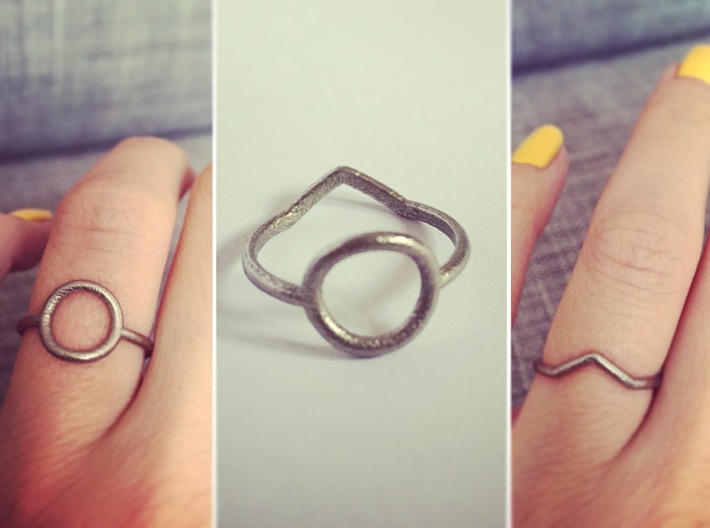 Two sides Ring Size M / 6 (Medium) 3d printed 