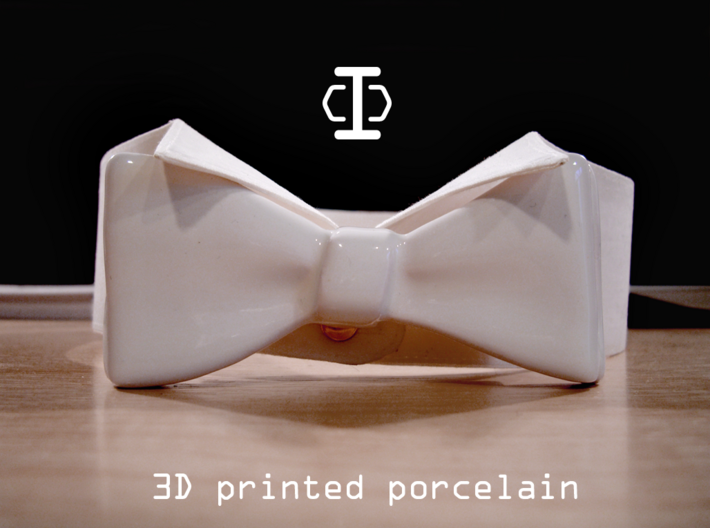 Porcelain bow tie 3d printed